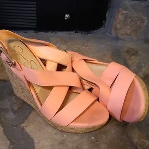 Jessica Simpson Wedge Sandals Pink Size 7M